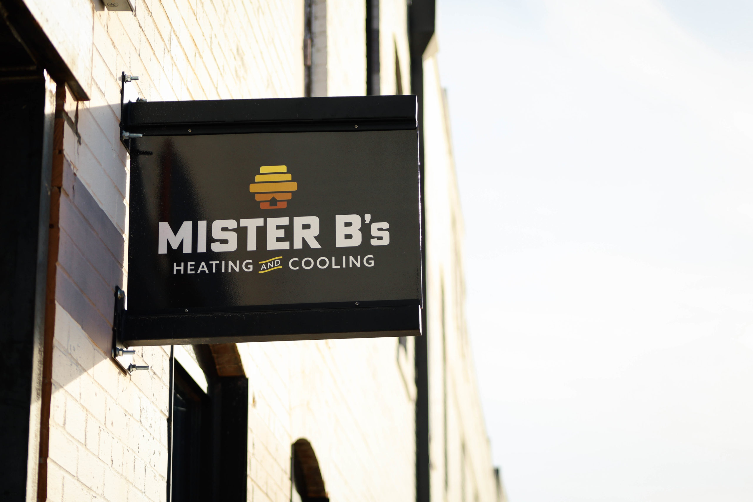 Mister Bs sign on side of building