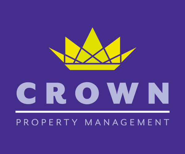 Logo for Crown Property Management with purple background