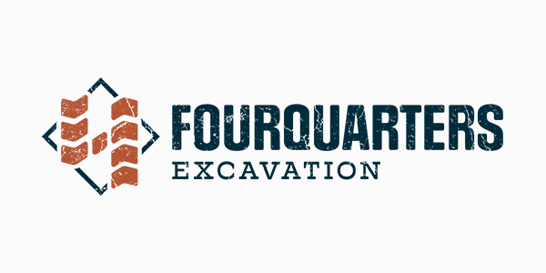 Logo for Four Quarters Excavation with white background
